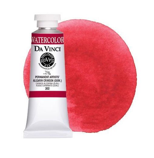 Da Vinci DAV202 Watercolor Paint 37ml Alizarin Crimson; All Da Vinci watercolors have been reformulated with improved rewetting properties and are now the most pigmented watercolor in the world; Expect high tinting strength, maximum light-fastness, very vibrant colors, and an unbelievable value; Transparency rating: T=transparent, ST=semitransparent, O=opaque, SO=semi-opaque; Sold by the each; Shipping Weight 0.25 lb; UPC 643822202377 (DAVINCIDAV202 DAVINCI-DAV202 ARTISTS-DAV202 PAINTING)