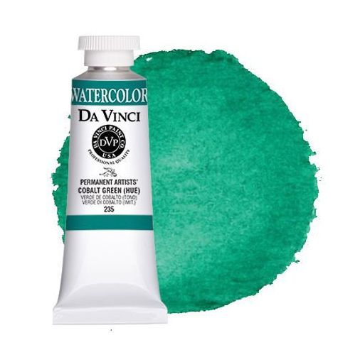 Da Vinci DAV235 Watercolor Paint 37ml Cobalt Green Hue; All Da Vinci watercolors have been reformulated with improved rewetting properties and are now the most pigmented watercolor in the world; Expect high tinting strength, maximum light-fastness, very vibrant colors, and an unbelievable value; Transparency rating: T=transparent, ST=semitransparent, O=opaque, SO=semi-opaqu (DAVINCIDAV235 DAVINCI-DAV235 DAV235 PAINTING)