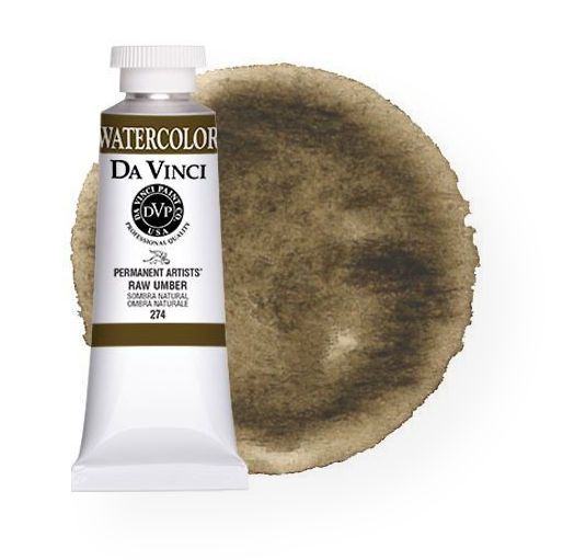 Da Vinci DAV274 Watercolor Paint 37ml Raw Umber; All Da Vinci watercolors have been reformulated with improved rewetting properties and are now the most pigmented watercolor in the world; Expect high tinting strength, maximum light-fastness, very vibrant colors, and an unbelievable value; Transparency rating: T=transparent, ST=semitransparent, O=opaque, SO=semi-opaque; UPC 643822274374 (DAVINCIDAV274 DAVINCI-DAV274 DAV274 PAINTING)