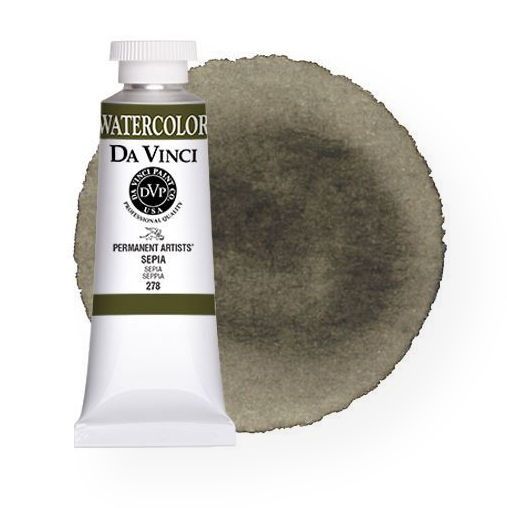 Da Vinci DAV278 Watercolor Paint 37ml Sepia; All Da Vinci watercolors have been reformulated with improved rewetting properties and are now the most pigmented watercolor in the world; Expect high tinting strength, maximum light-fastness, very vibrant colors, and an unbelievable value; Transparency rating: T=transparent, ST=semitransparent, O=opaque, SO=semi-opaque; UPC 643822278372 (DAVINCIDAV278 DAVINCI-DAV278 PAINTING)