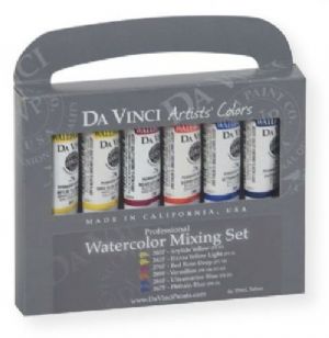 Da Vinci WC6F Artists Watercolor Paint 10 Color Warm and Cool Set; All Da Vinci watercolors have been reformulated with improved rewetting properties and are now the most pigmented watercolor in the world; Expect high tinting strength, maximum light fastness, very vibrant colors, and an unbelievable value; UPC 643822200151 (DAVWC6F DAVWC-6F DAV-WC6F DAVINCIDAVWC6F DAVINCI-DAVWC6F DA-VINCI-DAVWC6F) 