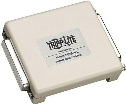 Tripp Lite DB25-ALL Network Surge Suppressor, DB25 protects 25 pin serial connections for dataline surge suppression of data terminal, data communications equipment and PCs, printers, modems and more, Protects against the effects of electrostatic discharge, faulty wiring and lightning, Heavy duty grounding lead (DB25ALL DB25 ALL TRIPPLITE TRIPP-LITE) 