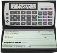 Datexx DB-413 Checkbook Calculator-Tracks Latest Savings, Checking, Credit Financial; Time & calendar features clock, calendar, checkbook organizer all in one unit; Monitor 3 accounts and tracks back 20 entries; Built-in sales tax checker prevents costly rip-offs; Heavy-duty vinyl wallet safely stores credit cards and receipts; Slim, light and easy to carry; UPC 767469434134 (DB413 DB 413) 