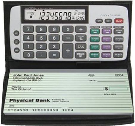 Datexx DB-413 Checkbook Calculator-Tracks Latest Savings, Checking, Credit Financial; Time & calendar features clock, calendar, checkbook organizer all in one unit; Monitor 3 accounts and tracks back 20 entries; Built-in sales tax checker prevents costly rip-offs; Heavy-duty vinyl wallet safely stores credit cards and receipts; Slim, light and easy to carry; UPC 767469434134 (DB413 DB 413)