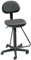 Alvin DC204 Economy Drafting Chair with Footrest, Black, Pneumatic height control, Polypropylene seat and back shells, Depth-adjustable hinged backrest, Built-in steel teardrop footrest, Dualwheel casters, 23in diameter reinforced nylon base, Seat cushion is 16w x 15d x 2 inches thick, Backrest is 15w x 10h inches, Height adjusts from 23in to 28in, UPC 088354950738 (DC-204 DC 204) 
