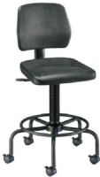 Alvin DC208 Utility Stool, Black Color; Rugged and stable polyurethane utility stool on a traditional American-style base; With durable seat and backrest built to withstand heavy use in rigorous work environments; Ideal for extended sitting periods; Will resist punctures, water, and most chemicals; UPC 88354948841 (DC208 DC-208 DC208-BLACK ALVINDC208 ALVIN-DC-208-BLACK ALVIN-DC-208) 