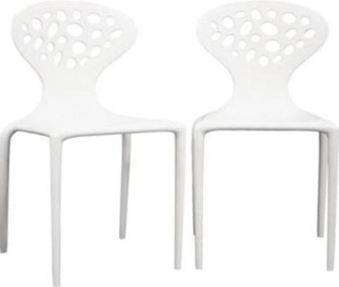 Wholesale Interiors DC-317-WHITE Durante Plastic Molded Chair, Heavy-duty white molded plastic seat gives the chair a fresh, clean look, Unique cut-out design on backrest adds personality and charm to your space, Conveniently stackable and versatile, Contemporary addition to your decor, 18