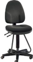 Alvin DC555-40 Black Executive Drafting Height Monarch Chair; High backrest provides solid orthopedic spine support; Full-size upholstered seat is contoured for added comfort; Includes pneumatic height control; Polypropylene seat and back shells; Height and depth-adjustable backrest with tilt-angle control; UPC 88354995265 (DC55540 DC-55540 DC55540-BLACK ALVINDC55540 ALVIN-DC55540-BLACK ALVIN-DC-55540) 