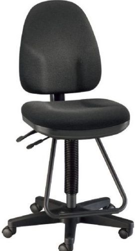 Alvin DC555-40 Black Executive Drafting Height Monarch Chair; High backrest provides solid orthopedic spine support; Full-size upholstered seat is contoured for added comfort; Includes pneumatic height control; Polypropylene seat and back shells; Height and depth-adjustable backrest with tilt-angle control; UPC 88354995265 (DC55540 DC-55540 DC55540-BLACK ALVINDC55540 ALVIN-DC55540-BLACK ALVIN-DC-55540)