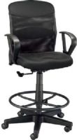 Alvin DC724-40 Salambro Jr. Drafting Chair, 24-inch-diameter reinforced nylon base, Dual-wheel hooded casters for easy mobility, Pneumatic height adjustment from 24 to 28 inches, 360-degree footrest on a telescoping, pneumatic pole, Depth adjustable, vented mesh backrest, Thick-padded, molded foam seat cushion, UPC 088354950400 (DC724 40 DC72440) 