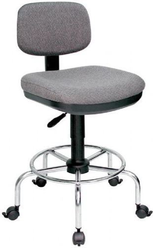 Alvin DC778-34 American-Style Draftsmans Chair, Charcoal; Includes pneumatic height control; Height and depth adjustable hinged backrest; Polypropylene back shell; Dual-wheel casters; 23