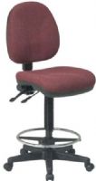 Office Star DC940-20 Model DC940 Work Smart Deluxe Ergonomic Drafting Chair with Seat and Back Angle Adjustments, Burgundy, Contour Seat and Back with Built-in Lumbar Support, Pneumatic Seat Height Adjustment, Back Height Adjustment, Seat and Back Angle Adjustment, Adjustable Foot Rest, Heavy Duty Nylon Base with Dual Wheel Carpet Casters (DC94020 DC940 DC 940 DC-940) 