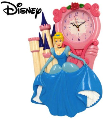 MZ Berger DC94609 Disney Cinderella Castle Wall Clock, Designed clock is adorned with a pink rose and features 