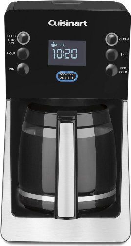 Cuisinart DCC-2800 Perfec Temp 14-Cup Coffeemaker, Black/Stainless Steel; 14-Cup Glass Carafe with decorative stainless steel handle; Control Panel and Extra-Large LCD Display that clearly indicates selected functions; Fully Automatic with 24 hour programmability, self clean, 1-4 cup setting and Auto- Off (0-4 hours); UPC 086279041456 (DCC2800 DCC 2800 DC-C2800)