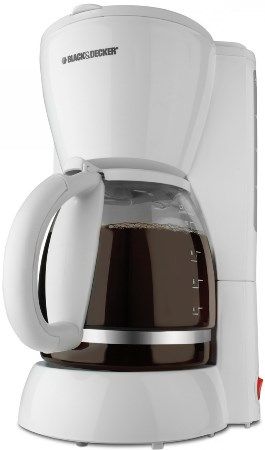 Black & Decker DCM1100W VersaBrew 10-Cup Coffemaker, White, Glass Jar, The rotating container and removable filter, Water tank with markings for the water level, Non-stick heating plate, Switch light on/off (DCM-1100W DCM 1100W DC-M1100W DCM1100)