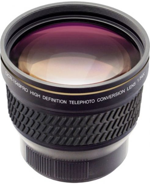 Raynox DCR-1545 Telephoto Conversion Lens, For 52mm-Threaded Lenses, Includes 49mm and 55mm Adapter Rings, For Select DSLRs and Camcorders, Use with 25x Optical Zoom Lenses, Multi-Coated Glass Elements, Accepts 67mm Filters, Two-Group/Four-Element Construction, 2/4 Elements/Groups, 1.54x Magnification, 67 mm Front Filter Thread Size, UPC 024616020511 (DCR-1545 DCR 1545 DCR1545 DCR-1545PRO DCR 1545PRO DCR1545PRO)