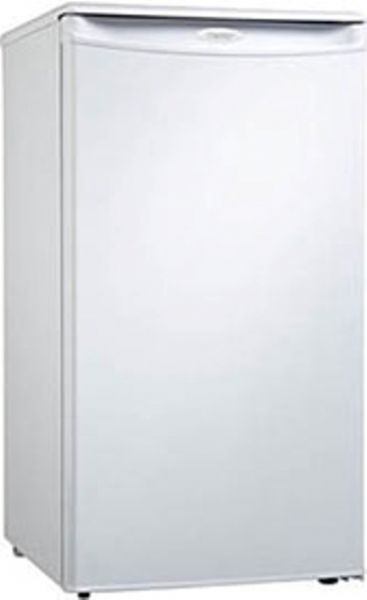 Danby DCR34W Counter High Refrigerator, 3.2 cu. ft. capacity, Mechanical thermostat, No hassle push button defrost, Convenient Canstor beverage dispensing system, 2.5 Wire shelves for maximum storage versatility, Tall bottle storage - great for large soda bottles, Integrated door handle, UPC 067638340014 (DCR34W DCR-34-W DCR 34 W)
