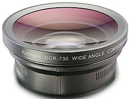 Raynox DCR-731 Wideangle Conversion Lens 0.7x, 2-group/2-element Hi-Index glass, High-Resolution 375-line/mm, Compatible with full zoom lens, 29mm compact size, Magnification Nominal 0.7x, Actual 0.71x Diagonal, 0.75x Horizontal, Image distortion -9.9%(max.wideangle), Mounting thread 52mm, UPC 024616020467 (DCR731 DCR 731)