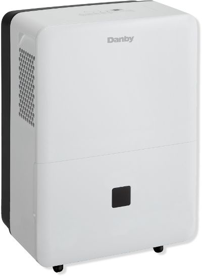 Danby DDR050BDWDB Model 50 Pint Dehumidifier, 50 U.S. pint (23.7 litre) capacity per 24 hours, For areas up to 3000 sq. ft. depending on conditions, Energy Star compliant, Environmentally friendly R410A refrigerant, Smart dehumidify function: Unit will automatically control room humidity by factoring in ambient temperature, Electronic controls, 2 Fan speeds (High/Low), UPC 067638008969 (DDR050BDWDB DDR-050BDWDB DDR050BD-WDB)