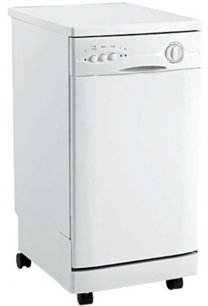 Danby DDW1805W Portable Dishwasher with 7 Cycles, Sani-Wash Feature, 8 Place Settings, 3 Spray Arms & Stainless Steel Interior,  18