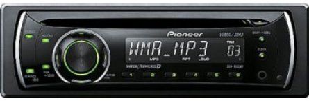 Pioneer DEH-1100MP Car Audio Player, CD-RW Media Support, WMA, WAV, CD-Text and MP3 Formats Support, LCD - White Display Screen, 4 Channels, 200W Output Power, Loudness, Bass, Midrange, Treble Equalizer Modes, AM and FM Tuner, 18 Station Presets, Remote In, 1 x Aux In - Front and 1 x RCA - Pre-amplifier Out - Rear Interfaces/Ports, Random Play, Last Position Memory, Red Button Illumination (DEH 1100MP DEH1100MP)