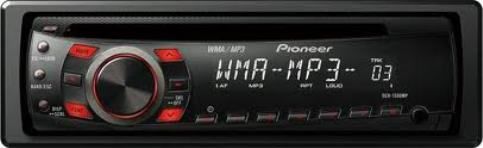 Pioneer DEH-1300MP CD Receiver with MP3/WMA Playback and Remote Control, CD-RW Media Formats, 2 V Preamp Output Voltage, CD Text Support Features, 4 Audio Channels, 200 W RMS Output Power, Parametric Equalizer Bands, 94 dB Signal to Noise Ratio, Volume and Loudness Equalizer Modes, MP3 and WMA Audio Formats, 18 - FM and 6 - AM Station Presets (DEH1300MP DEH-1300MP DEH 1300MP)