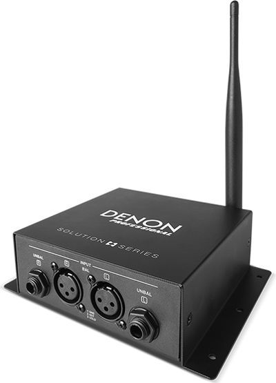 Denon Professional DN-202WT Wireless Audio Transmitter, Black Color; For use with DN-202WR; Sends audio up to 30m (100 feet) without wires; XLR and 1/4