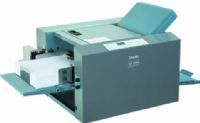 Duplo DF-1200 Air Suction Folder, 15,600 sheets/hour Fold Speed, 6 Pre-programmed Standard Folds, 4.7'' x 7.2'' to 12.2'' x 18'' Accepted Paper Sizes, up to 230 gsm Accepted Paper Weights, 625-sheet feed tray capacity, High speed folding up to 260 sheets per minute, 20 job memories for custom folds, Standard cross folding unit for right angle folds, Automatic paper size detection, Automatic fold plate setting, Replaced DF-1000 DF1000 (DF1200 DF-1200 DF 1200 DUPLODF1200) 