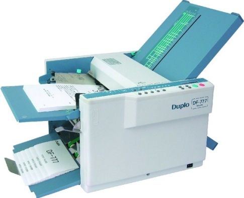 Duplo DF-777 Automatic Paper Folder, 500 sheet horizontal input hopper, Highest quality and durability, Paper size 5
