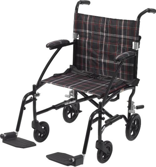 Drive Medical DFL19-BLK Fly Lite Ultra Lightweight Transport Wheelchair, Black, 8