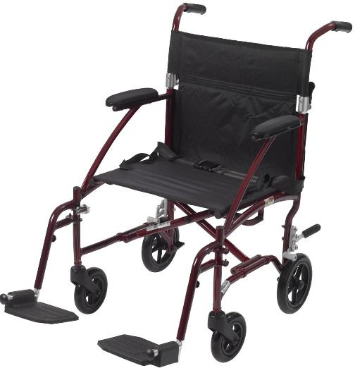 Drive Medical DFL19-RD Fly Lite Ultra Lightweight Transport Wheelchair, Red, 8
