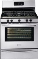 Frigidaire DGGF3042KF Gallery Series Freestanding Gas Range with 5 Sealed Burners, 17,000 BTU Front Right Burner, 9,500 BTU Front Left Burner, 5,000 BTU Rear Right Burner, 13,500 BTU Rear Left Burner, 9,500 BTU Center Oval Burner, 5.0 Cu. Ft. Capacity, 18,000 BTU Bake Element - Watts, Even Baking Technology Baking System, 14,000 BTU Broil Element - Watts, Vari-Broil High/Low Broiling System, Quick Bake Convection System (DGGF 3042KF DGGF-3042KF DGGF3042-KF DGGF3042 KF) 