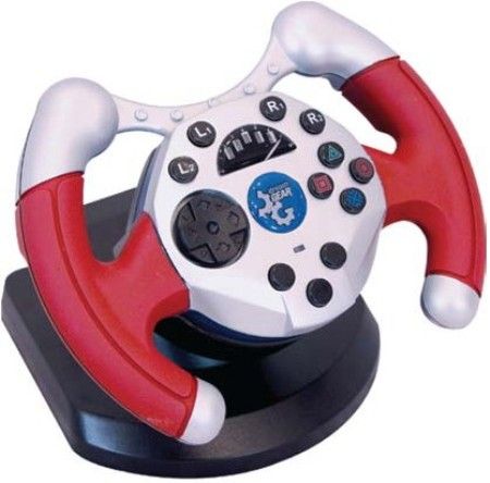 dreamGEAR DGP-430 dreamPRIX XL Turbo Racing Wheel with Rumble, Analog and digital control, Rumble compatible, Rubberized wheel grips, Wide & Narrow Turn Control, 5 Bit acceleration LED display, 3 playing modes: dreamPRIX, Analog and Digital, Weight 1.90 lbs, UPC 837742004306 (DGP430 DGP 430)