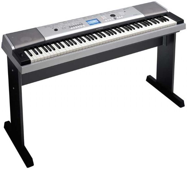 Yamaha DGX520 Remanufactured Electronic Digital Piano Keyboard; 88-Key Lightly Weighted Action; 500 Instrument Voices including; Music Database Sets up over 250 songs; 2-Way Speaker System with a Bass Boost System; On-Board Sequencer Records 5 Songs / 6 Tracks; Speakers : 2 x 5