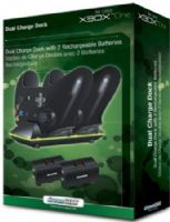 dreamGEAR DGXB1-6603 Dual Charge Dock, Includes two rechargeable batteries, Batteries fit into Xbox One controller, Charge two Xbox One controllers simultaneously, LED charge indicator for each controlller, Dock plugs directly into Xbox One, UPC 845620066032 (DGXB16603 DGXB1 6603 DGXB-16603) 