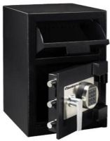 SentrySafe DH-109E Front Loading Depository Safe, 1.3 cu. ft. Capacity, Hardened solid steel construction, Anti-pry door and anti-fish hopper, Programmable electronic lock with time delay and relocking device, 24½ H x 14½ W x 15.6½ D Exterior Dimensions, 14.5½ H x 13.7½ W x 11.3½ D Interior Dimensions, Heavy duty vault ball bearing hinge and anti-drill lock plate (DH 109E DH109E Sentry Safe) 