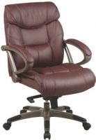 Office Star DHL3221 Executive Mid Back Glove Soft Leather Chair with Locking Tilt Control, Contour seat and back with built-in lumbar support, Pneumatic seat height adjustment, Infinite locking mid-pivot knee tilt control, Adjustable tilt tension, 21.5" W x 19" D x 5" T Seat Size, 22" W x 23.5" H x 5" T Back Size (DHL-3221 DHL 3221) 