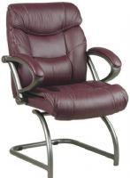 Office Star DHL3225 Executive Glove Soft Leather Guest Chair with Padded Arms, 21.5" W x 19" D x 5" T Seat Size, 22" W x 23.5" H x 5" T Back Size, Contoured thickly padded cushions, Built in lumbar support, Glove soft leather upholstery, Leather padded coated finish arms (DHL 3225  DHL-3225) 