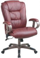 Office Star DHL5266-G4 Executive Leather Chair With 2-to-1 Synchro Tilt And Adjustable Arms, Rust Leather with Cocoa Frame Finish, One touch pneumatic seat height adjustment, 2-to-1 synchro tilt control with adjustable tilt tension, Adjustable padded loop arms, 20.5" W x 19.5" D x 5" T Seat size, 20.5" W x 24.5" H x 4" T Back size (DHL5266G4 DHL5266 DHL-5266-G4 DHL 5266 DHL-5266) 