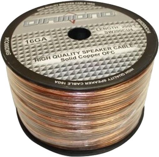 Diamond SW200CU4  Audio Cable, High Quality Speakers Cable 16 G, Solid Copper OFC, Cable Length 200 ft, 65 Strand Solid Copper 4 Conductor, Dimensions 20.5