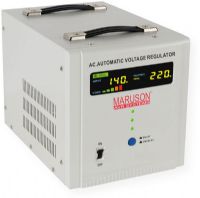 Maruson DIG-10KDV Digital AVR Series 10KVA,230V MCU, AVR, graphic LED ,6/180s delay setting, terminal, 230/115V output; Automatic voltage regulator 1 KVA to 20 KVA; Authentic zero crossing technology catches real current zero crossing; Taylor made C.R.G.O. toroidal transformer; Dimensions 13.2" x 8.7" x 9.1"; Weight 27.1 lbs (DIG10KDV MARUSON-DIG-10KDV MARUSON-DIG10KDV DIG/10KDV) 
