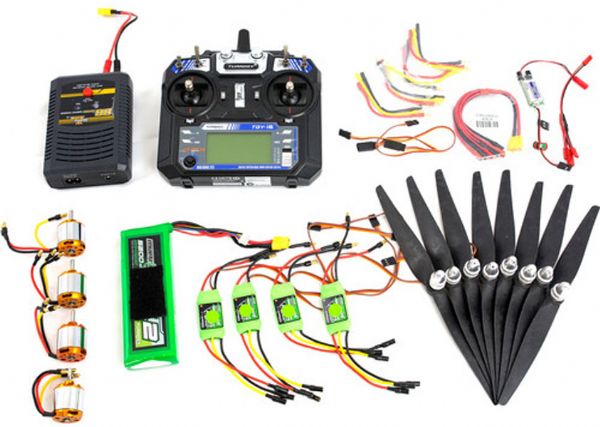 Xcraft DIY-XP1-002 DIY Completion Kit for X PlusOne Quadcopter, Battery, transmitter, propellers, Dimensions 12