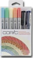 Copic DKRAIN Ciao, Rainbow Doodle Kit; This rainbow themed kit is color coordinated to give great results; Each kit includes five Ciao markers and two Multiliners (0.3mm); Contents are subject to change; Dimensions 3.75" x 0.50" x 6"; Weight 0.12 lbs; UPC COPICDKRAIN (COPICDKRAIN COPIC DKRAIN COPIC-DKRAIN) 