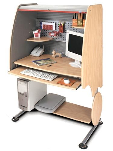 Leda DL-01 Adjustable Series Roll-Top Computer Desk (DL01, DL 01, LedaDesk, Leda Desk)