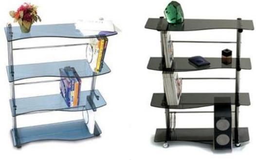 Leda DL-094BG Tempered Glass Book Shelf, Four Shelves (DL 094BG, DL094BG, DL-094B, DL-094, DL094B, DL094, Ledadesk, Leda Desk)