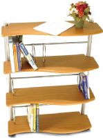 Leda DL-094B MDF Book Shelf, Ergonomic Four Shelf Unit, Chrome Tube Frame (DL094B, DL-094, DL094, Ledadesk, Leda Desk)