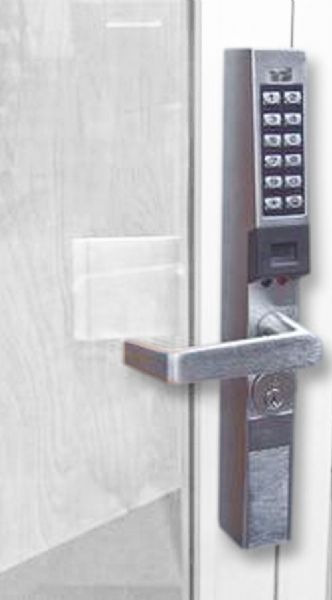 Alarm Lock DL1300/26D1 Digital PIN Narrow Stile Lock, Satin Chrome, Aluminum door retrofit outside trim for Adams Rite 1850, 1950, 4710, 4070, 4730, 4900 Series and MS1850S and MS1950S Series latch locks, Support 2000 users, PC programming/reporting and features 40,000 event audit trail by user and 500 event schedule/real time clock (e.g. lock/unlock by time) (DL130026D1 DL1300-26D1 DL1300 26D1 DL-1300 DL 1300) 