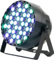 QFX DL-154 LED Disco Light, Light Source 54x 1W RGBW LEDs, 5 Light Modes (Control, Auto, Sound, DMX512, and Master-Slave), 8 Channels, 60W Power Consumption, AC 90-240V 50-60Hz, Unit Size 7.5x7.5x8, Weight 3.25 Lbs, UPC 606540030998 (DL154 DL 154) 