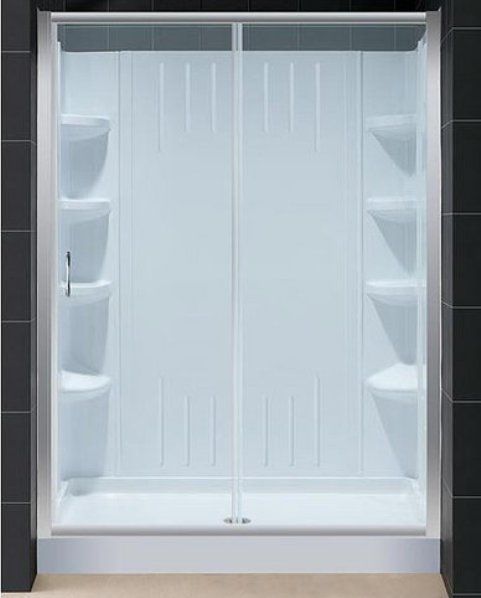 DreamLine DL-6104L-01CL Infinity Shower Door with Clear Glass 60