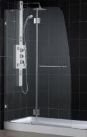 Dreamline DL-6332C-04CL Aqua Lux Shower Door Clear Glass, Tempered 5/16" - 8mm clear glass, Center Drain Tray 32" x 60", 72" Shower Door Height, 45" Shower Door Width, 60" Shower Tray Width, Glass door is reversible for left-wall or right-wall installation, Self-closing solid brass hinges, Wall mounted brackets and wall-attached bar for stationary glass, Chrome Hardware Finish, UPC 815324017654  (DL6332C04CL DL-6332C-04CL DL 6332C 04CL DL6332C DL-6332C DL 6332C) 